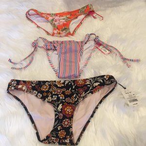 Three Bikini Bottoms Size Medium